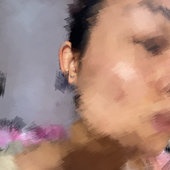 Silver butterfly studs - Picture 3 of 4